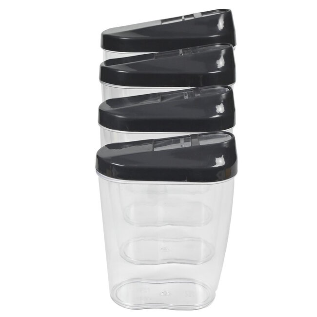 Benson 4-delige voorraadpotten - BPA-vrij - luchtdicht - verschillende maten - doorzichtig ontwerp