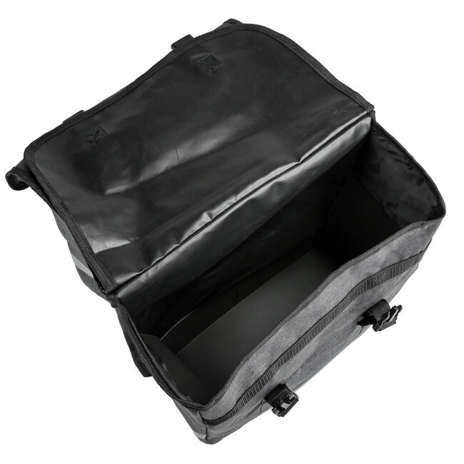 Lastpak Ruime dubbele fietstas - waterafstotend canvas - 35 liter - grijs