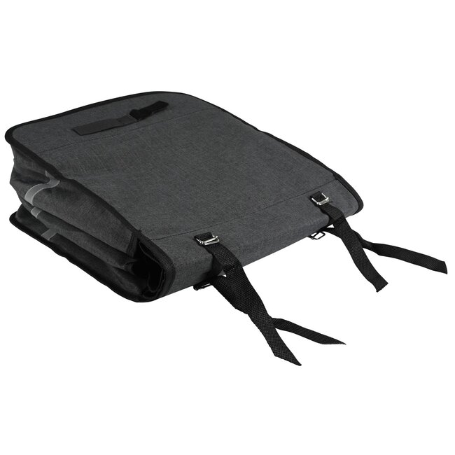 Lastpak Ruime dubbele fietstas - waterafstotend canvas - 35 liter - grijs