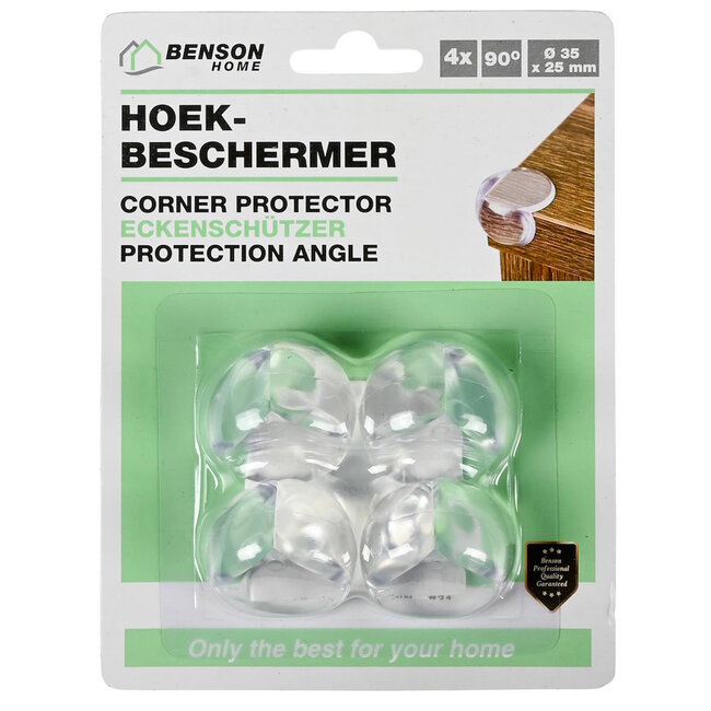 Benson Set van 4 hoekbeschermers - ronde vorm - eenvoudig te installeren - inclusief plakstrips - veilig en stijlvol