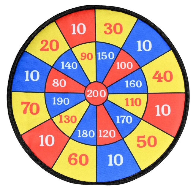 Benson Veilig dartbord voor kinderen - klittenband - Ø 36 cm - inclusief 3 ballen