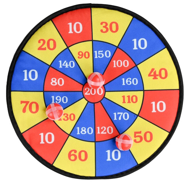 Benson Veilig dartbord voor kinderen - klittenband - Ø 36 cm - inclusief 3 ballen