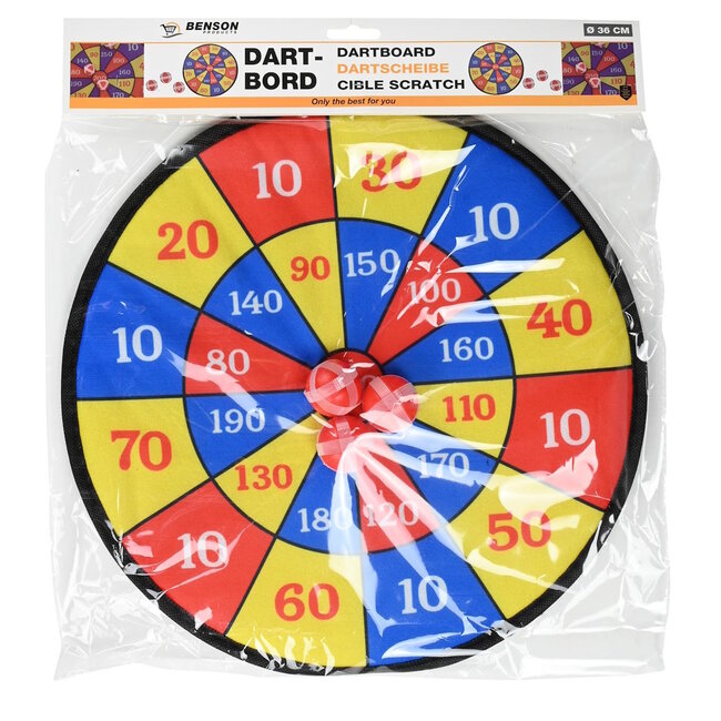 Benson Veilig dartbord voor kinderen - klittenband - Ø 36 cm - inclusief 3 ballen