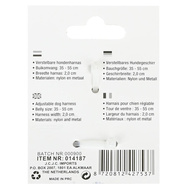 Benson Comfortabel en verstelbaar hondentuig - zwart - maat M - duurzaam nylon en metaal