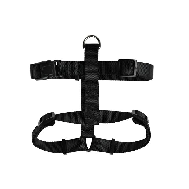 Benson Verstelbaar hondentuig - zwart - maat S - buikomvang 30-50 cm - nylon en metaal