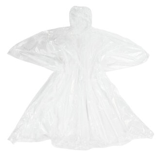 Benson Wegwerp regenponcho - transparant - compact - duurzaam PE-materiaal - one size fits most