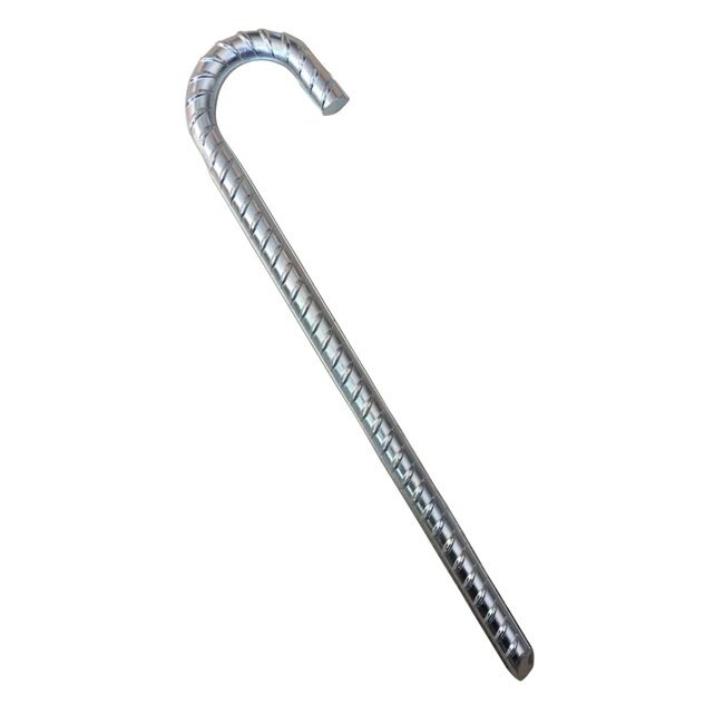 Benson Gebogen stalen grondpen - schroeftanden - verzinkt - 38 cm - Ø 16 mm