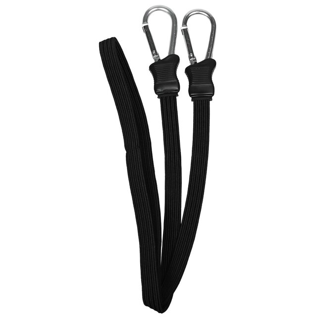 Benson Elastiek plat 120 cm - met karabijnhaak - uitrekbaar tot 2400 cm - 40 N belasting