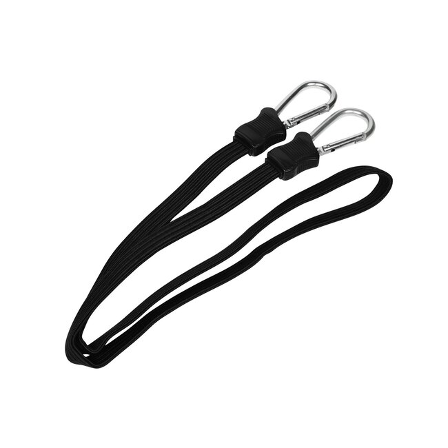 Benson Elastiek plat 120 cm - met karabijnhaak - uitrekbaar tot 2400 cm - 40 N belasting