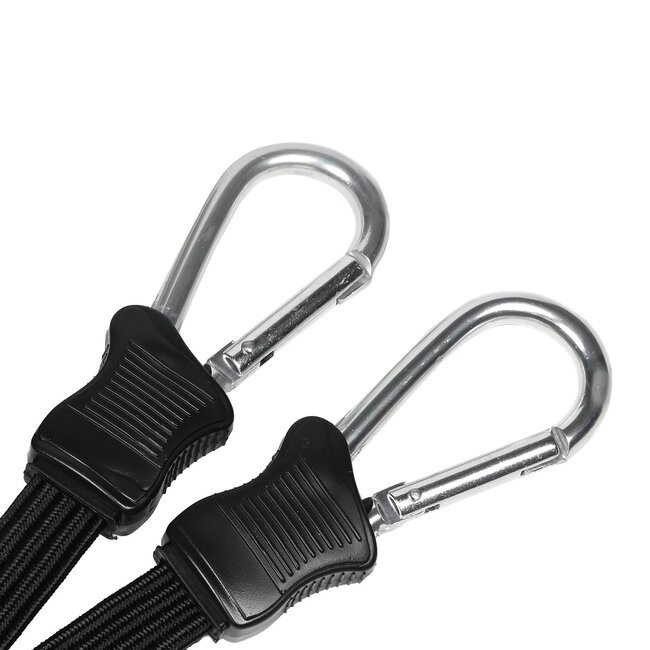 Benson Elastiek plat 120 cm - met karabijnhaak - uitrekbaar tot 2400 cm - 40 N belasting