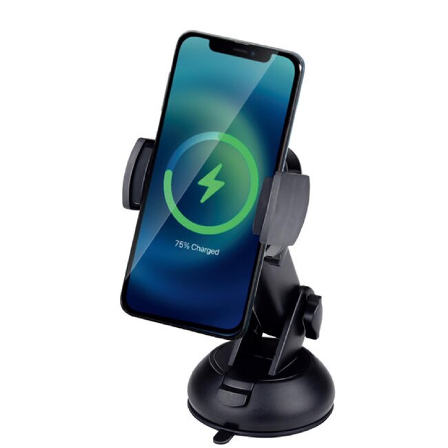 Benson Telefoonhouder auto met draadloze oplader - 360° rotatie - 15W snelladen - uitschuifbare arm