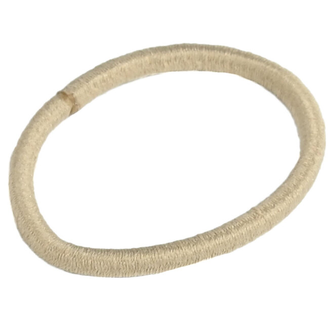 Benson Set van 15 zachte haarelastiekjes zonder metaal - 50 mm diameter - 3 mm dikte - beige/bruin