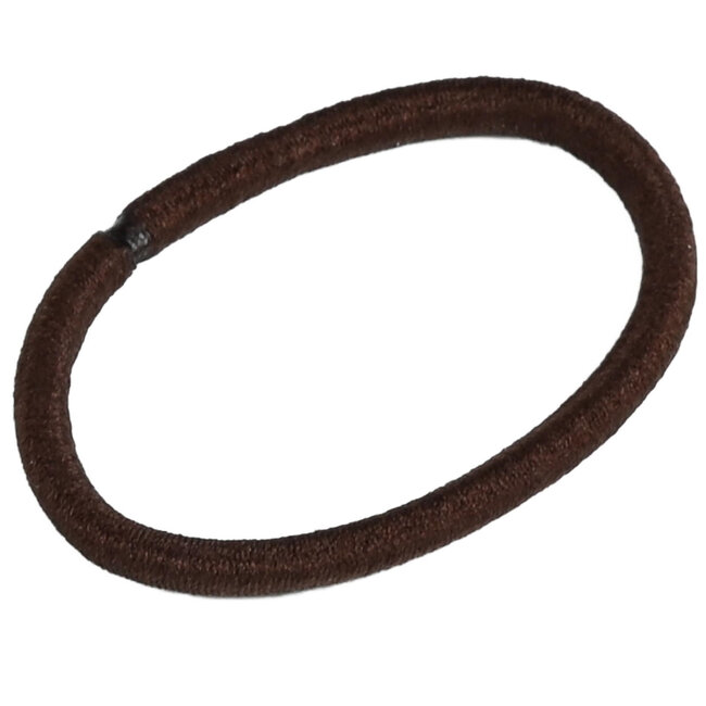 Benson Set van 15 zachte haarelastiekjes zonder metaal - 50 mm diameter - 3 mm dikte - beige/bruin