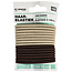 Benson Set van 15 zachte haarelastiekjes zonder metaal - 50 mm diameter - 3 mm dikte - beige/bruin