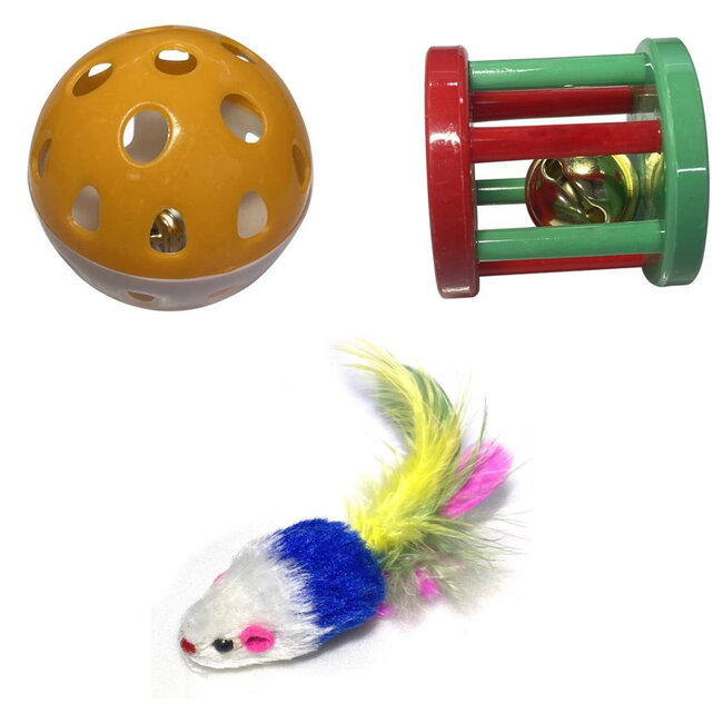 Benson Verrassingsdoos kattenspeelgoed - mix van speeltjes - tegen verveling - voor alle katten