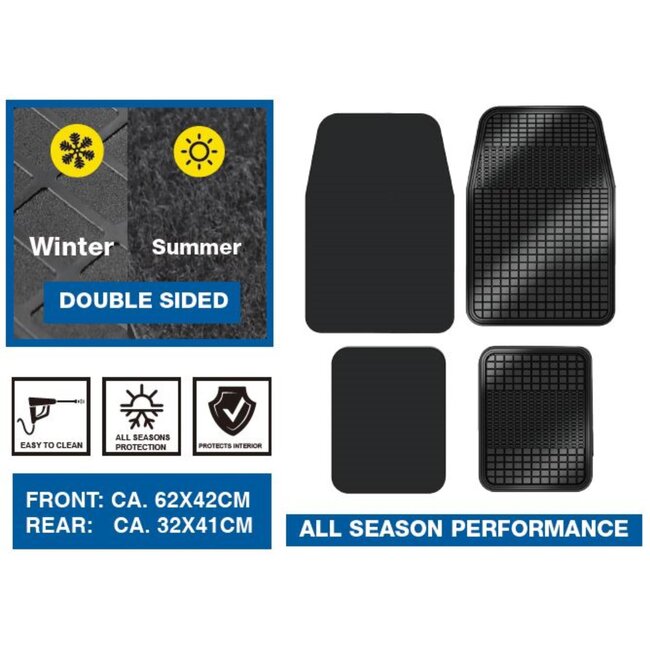 Benson Vierdelige, tweezijdige automatten - universeel - voor alle seizoenen - eenvoudig te reinigen