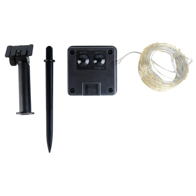 Benson Sfeervolle solar lichtslang - 100 LED's - 8 lichtstanden - spatwaterdicht - 1190 cm - wit