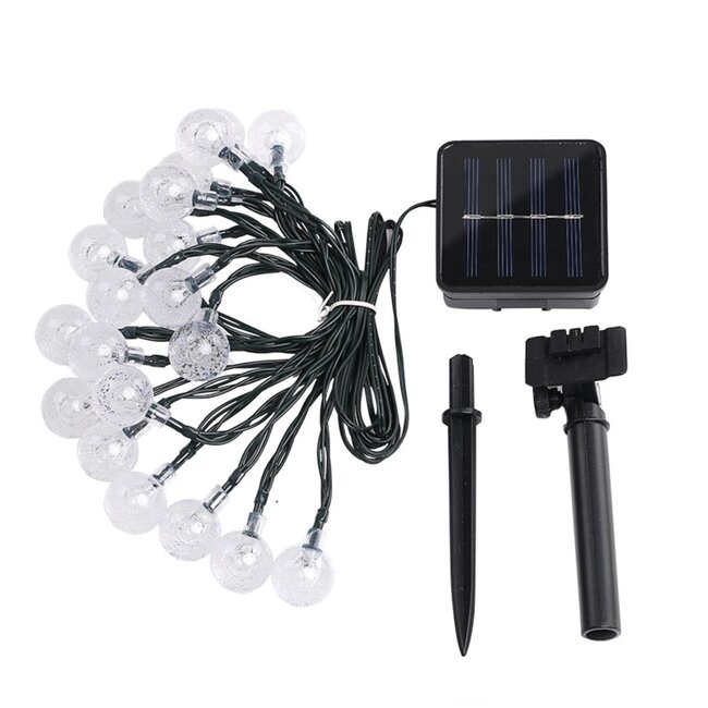 Benson Deco Lichtsnoer Bolletjes Solar Wit 20 LED 5 Mtr: Jouw Magische Buitenverlichting!