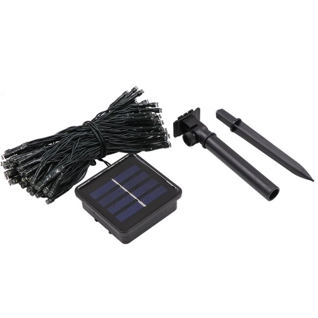 Benson Lichtsnoer Solar - 100 LED's - 12 meter - 8 lichtstanden - Wit - IP44