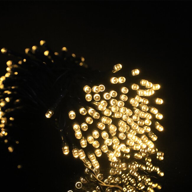 Benson Lichtsnoer Solar - 100 LED's - 12 meter - 8 lichtstanden - Wit - IP44