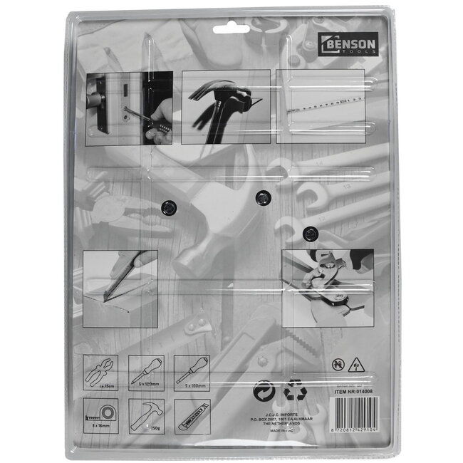 Benson 6-delige gereedschapsset - veelzijdig - compact - ideaal voor huishoudelijke klussen