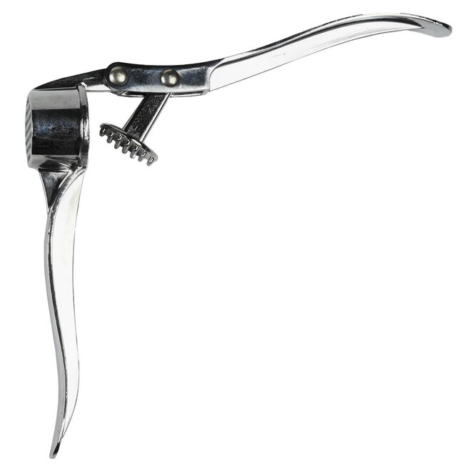 Benson Compacte knoflookpers - roestvrijstaal - geschikt voor links- en rechtshandigen - 14,5 cm