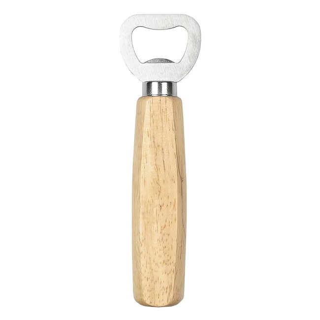 Benson Stijlvolle flessenopener met houten handvat - universeel - 14 cm