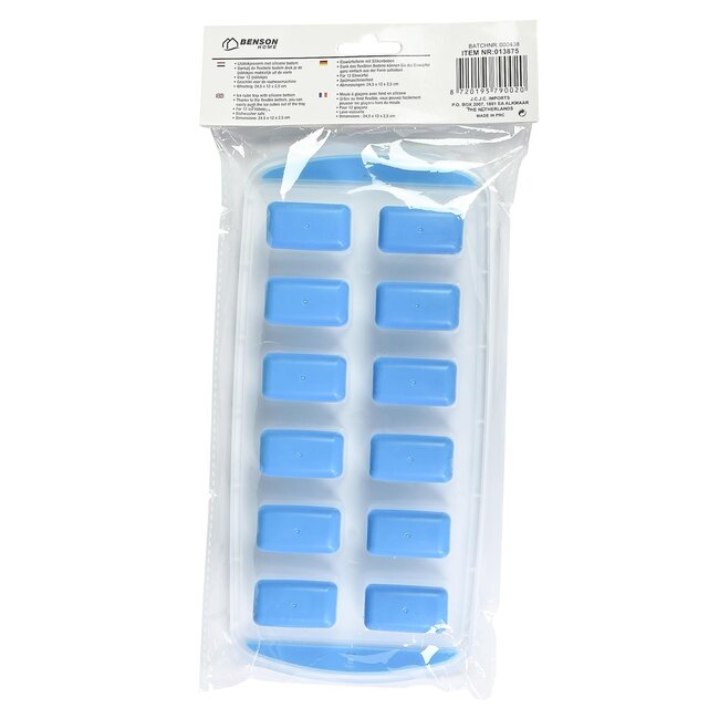 Benson Flexibele ijsblokjesvorm - 12 blokjes - vaatwasmachinebestendig - siliconen bodem