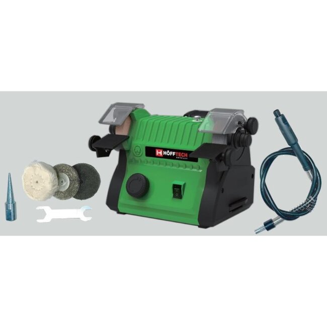 Hofftech Multifunctionele slijpmachine - dubbel schijf - 120W - 103-delige set - precisiewerk