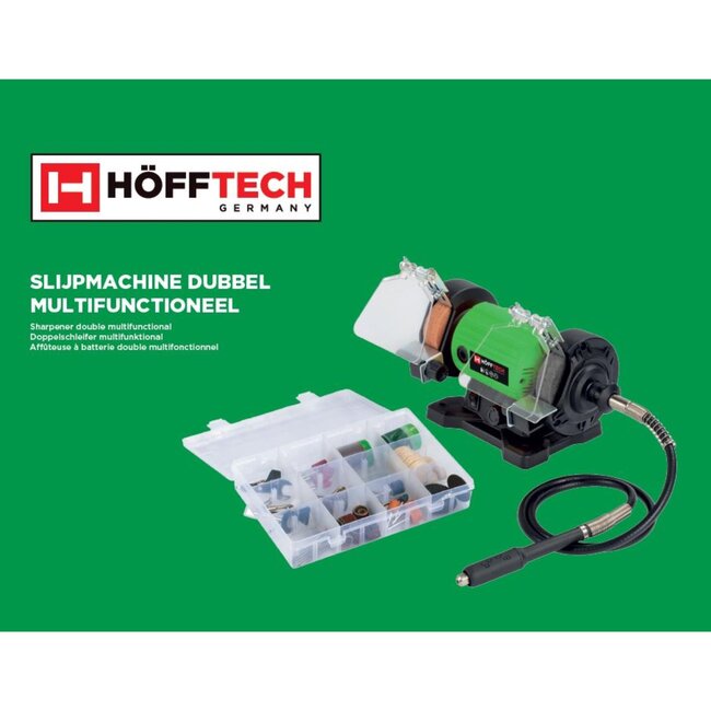 Hofftech Multifunctionele slijpmachine - dubbel schijf - 120W - 103-delige set - precisiewerk