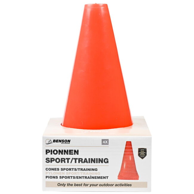 Benson Sport- en trainingspionnen - lichtgewicht, stapelbaar, duurzaam PE - 4 stuks - rood