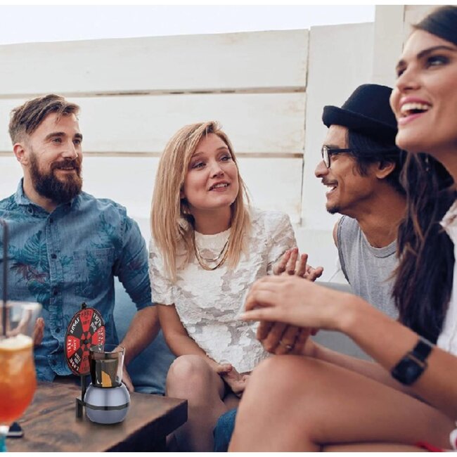 Benson Rad van Shots - Drankspel - Inclusief Shotglas - Draaibaar Rad - Vaatwasserbestendig