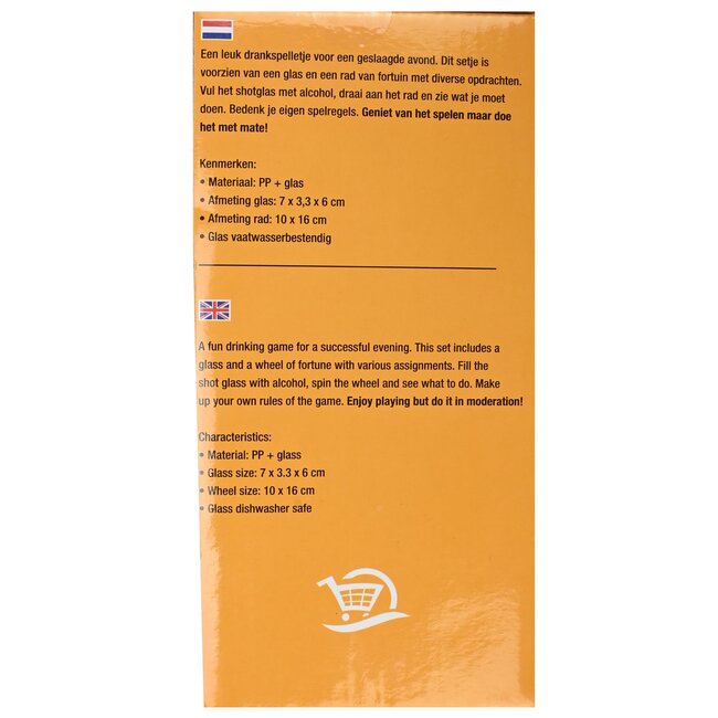 Benson Rad van Shots - Drankspel - Inclusief Shotglas - Draaibaar Rad - Vaatwasserbestendig