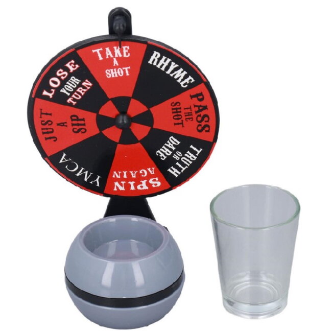 Benson Rad van Shots - Drankspel - Inclusief Shotglas - Draaibaar Rad - Vaatwasserbestendig