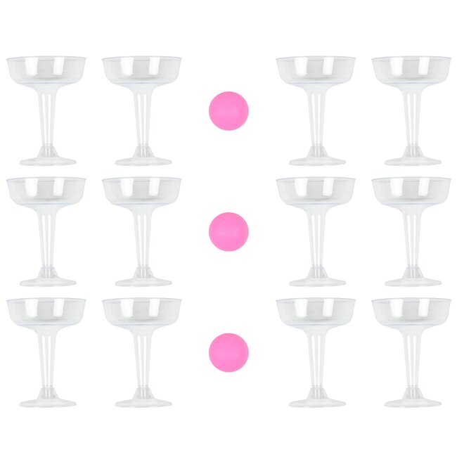 Benson Prosecco Pong Set - 15-delig - Herbruikbare Glazen - Feestspel voor Volwassenen