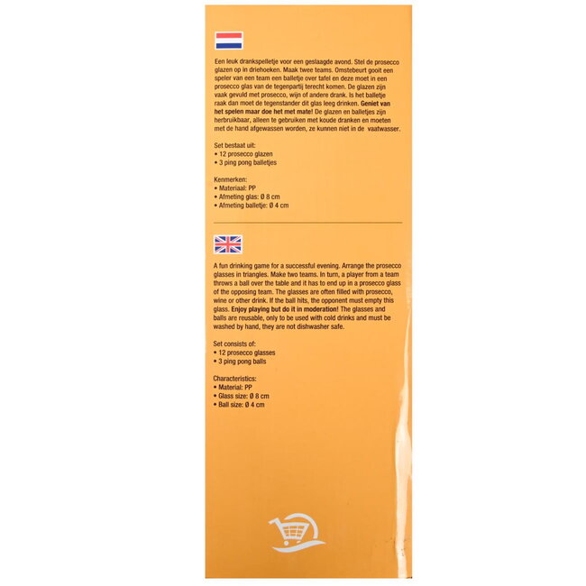Benson Prosecco Pong Set - 15-delig - Herbruikbare Glazen - Feestspel voor Volwassenen