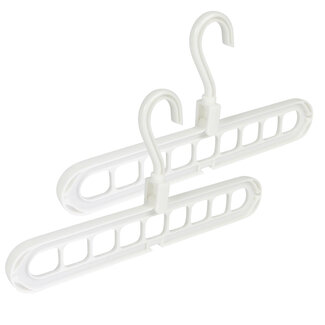 Benson Multifunctionele kledinghangers - 9-in-1 - Ruimtebesparend - Wit - 33,5 x 16,5 cm