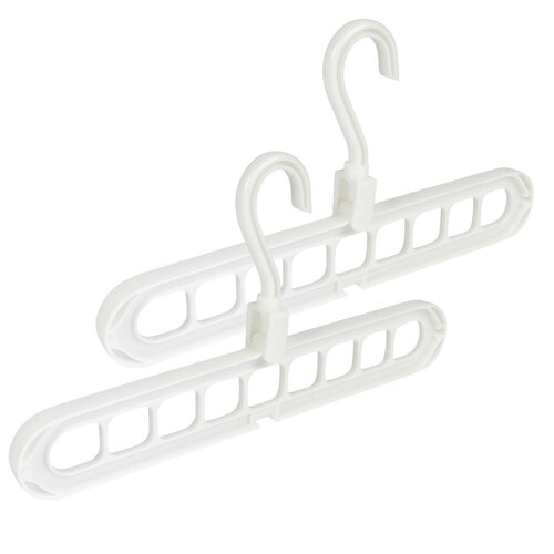 Benson Multifunctionele Kledinghangers - 9-in-1 - 33.5 x 16.5 x 1.5 cm - Wit Benson Multifunctionele Kledinghangers - 9-in-1 - 33.5 x 16.5 x 1.5 cm - Wit