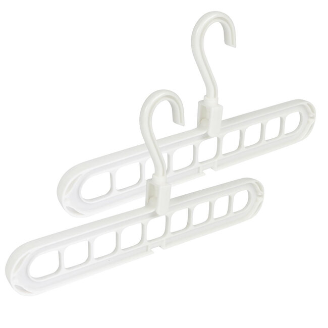 Benson Multifunctionele kledinghangers - 9-in-1 - Ruimtebesparend - Wit - 33,5 x 16,5 cm