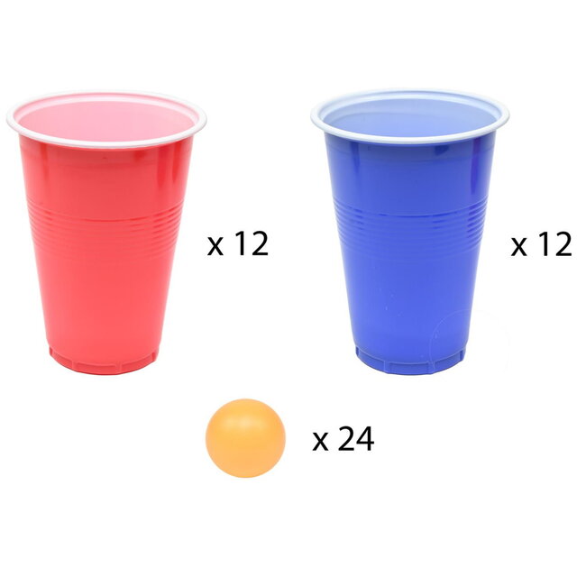 Benson 48-delige bierpong set - herbruikbare bekers en balletjes - ideaal voor feesten