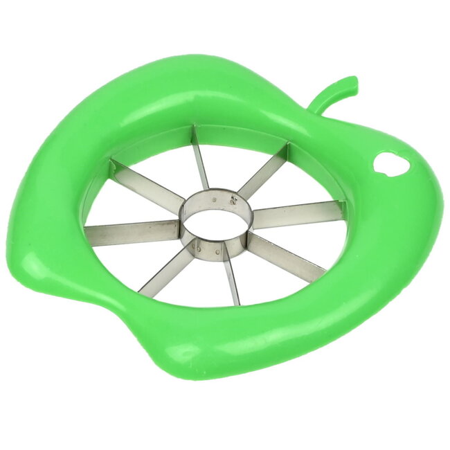 Benson Appelsnijder - 8 Partjes - Klokhuisverwijderaar - RVS en PP - Groen - 14 x 15 cm