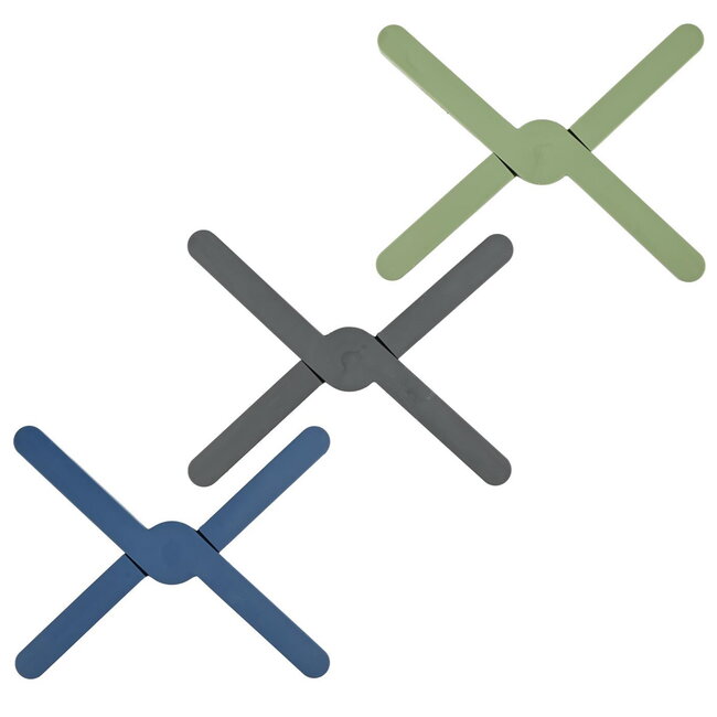 Benson Inklapbare pannenonderzetter - hittebestendig siliconen - ruimtebesparend - 20 cm - assorti kleuren