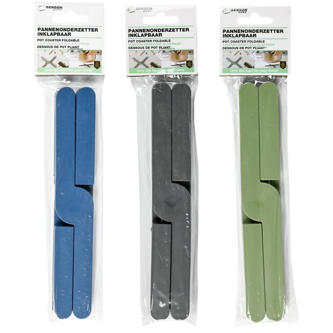 Benson Inklapbare pannenonderzetter - hittebestendig siliconen - ruimtebesparend - 20 cm - assorti kleuren