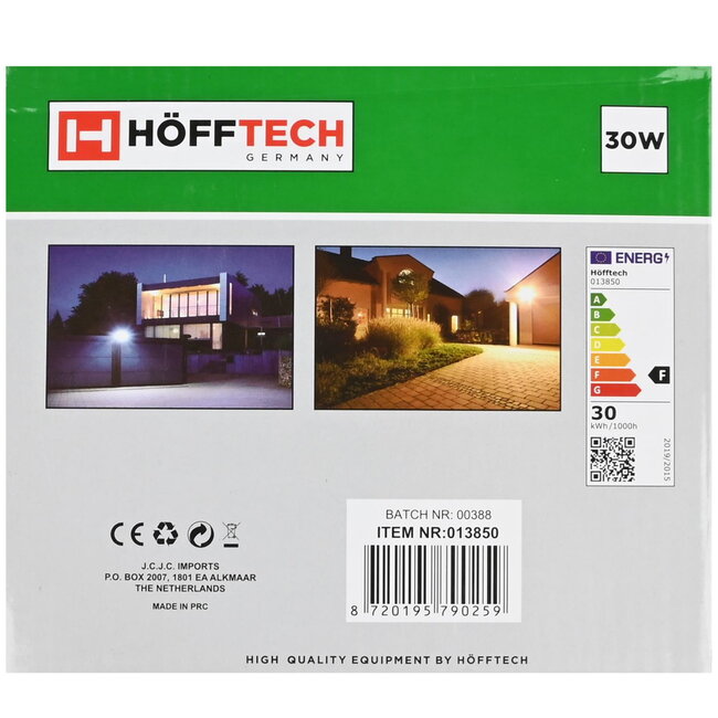 Hofftech Ultra-Flat Led Straler - 30 W - IP65 - Weerbestendig - 6000K - Aluminium Behuizing