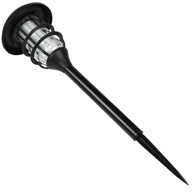 Benson Set van 3 tuinlampen - solar LED - vlameffect - ø 12 cm x 43 cm