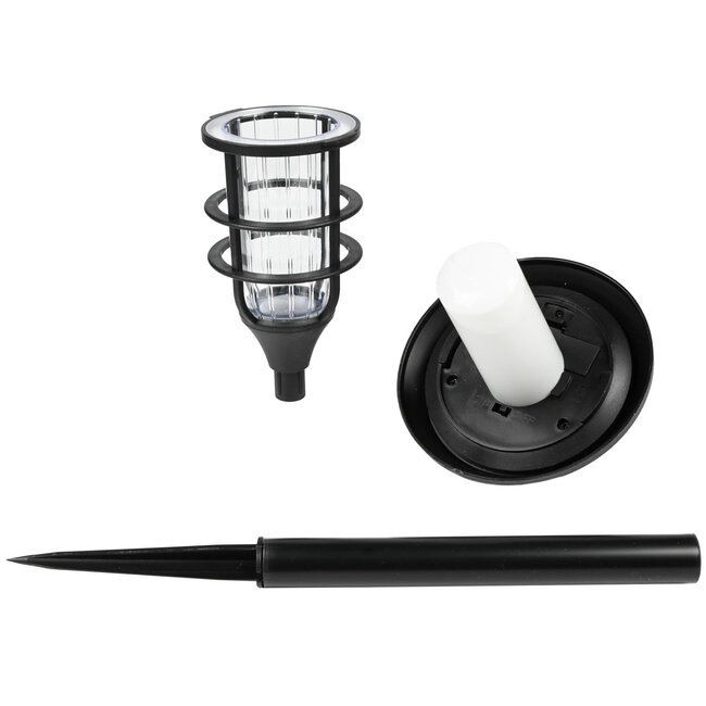 Benson Set van 3 tuinlampen - solar LED - vlameffect - ø 12 cm x 43 cm