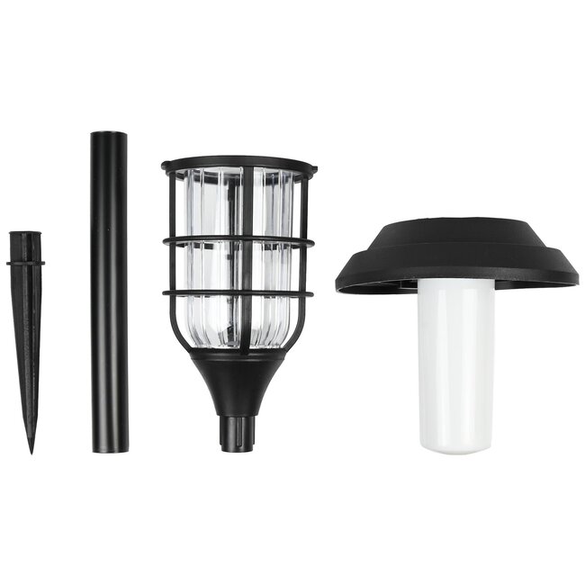 Benson Set van 3 tuinlampen - solar LED - vlameffect - ø 12 cm x 43 cm