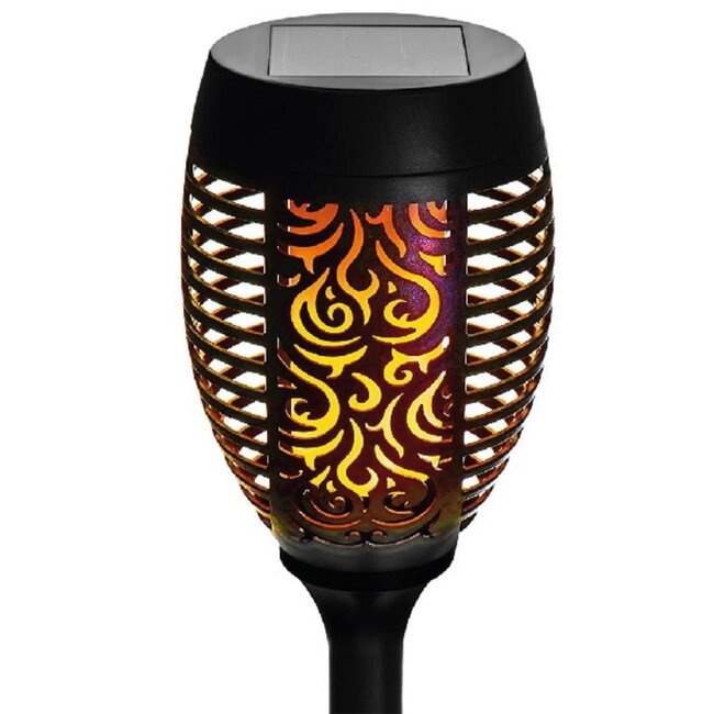 Benson Tuinlamp met vlameffect - Zonne-energie - Set van 2 - Ø 12 cm x 74 cm