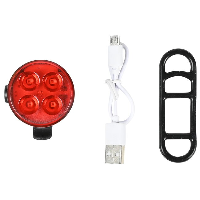 Benson Fietslamp - Helder Rood Licht - COB LEDs - USB Oplaadbaar - Inclusief Laadkabel