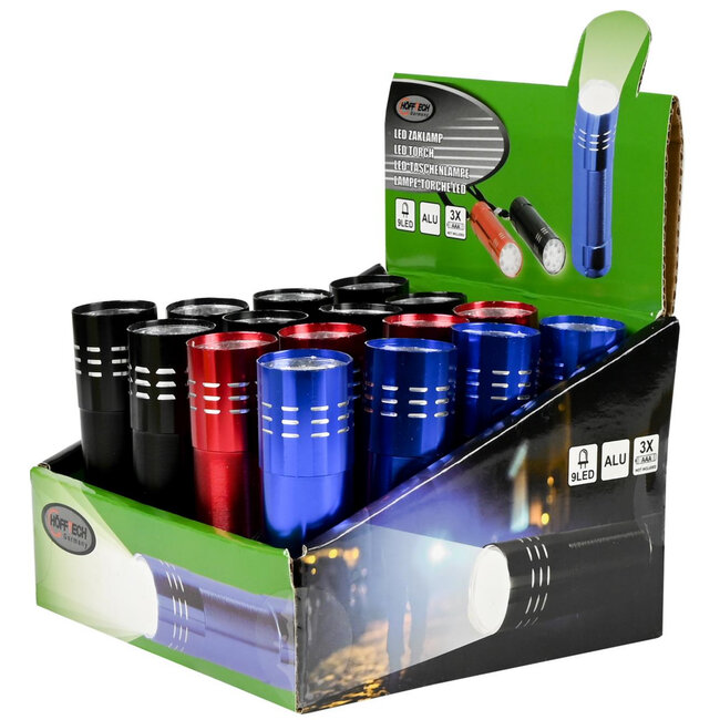 Hofftech Compacte zaklamp - krachtige verlichting - kleurenmix - aluminium - lichtgewicht